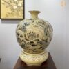 Bình hút lộc Gốm Chu Đậu H45 hoạ tiết Hoa Sen Cá Chép ý nghĩa vẽ vàng 24k- Nghệ Nhân NN05