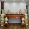Lộc Bình Gốm Chu Đậu H160 hoạ tiết Sơn Thuỷ Hữu Tình men gốm truyền thống LBST09