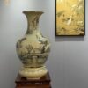 Bình Phú Quý Gốm Chu Đậu H65 hoạ tiết sơn thuỷ hữu tình PQH65ST