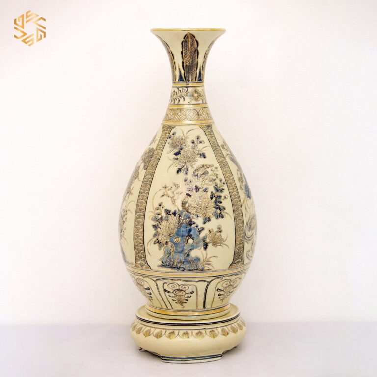 Bình Tỳ Bà vẽ vàng 24K món quà đẳng cấp cho sếp nữ
