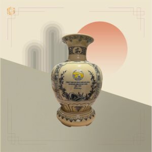 Quà Tặng Gốm Chu Đậu Bình Phượng Hoàng Tứ Cảnh. Logo Theo Yêu Cầu, Hộp Đựng Ý Nghĩa