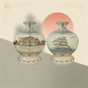 Quà Tặng Gốm Chu Đậu Bình Hút Lộc Vẽ Vàng 24k H25, Thiết Kế Theo Yêu Cầu, Nâng Tầm Sự Kiện